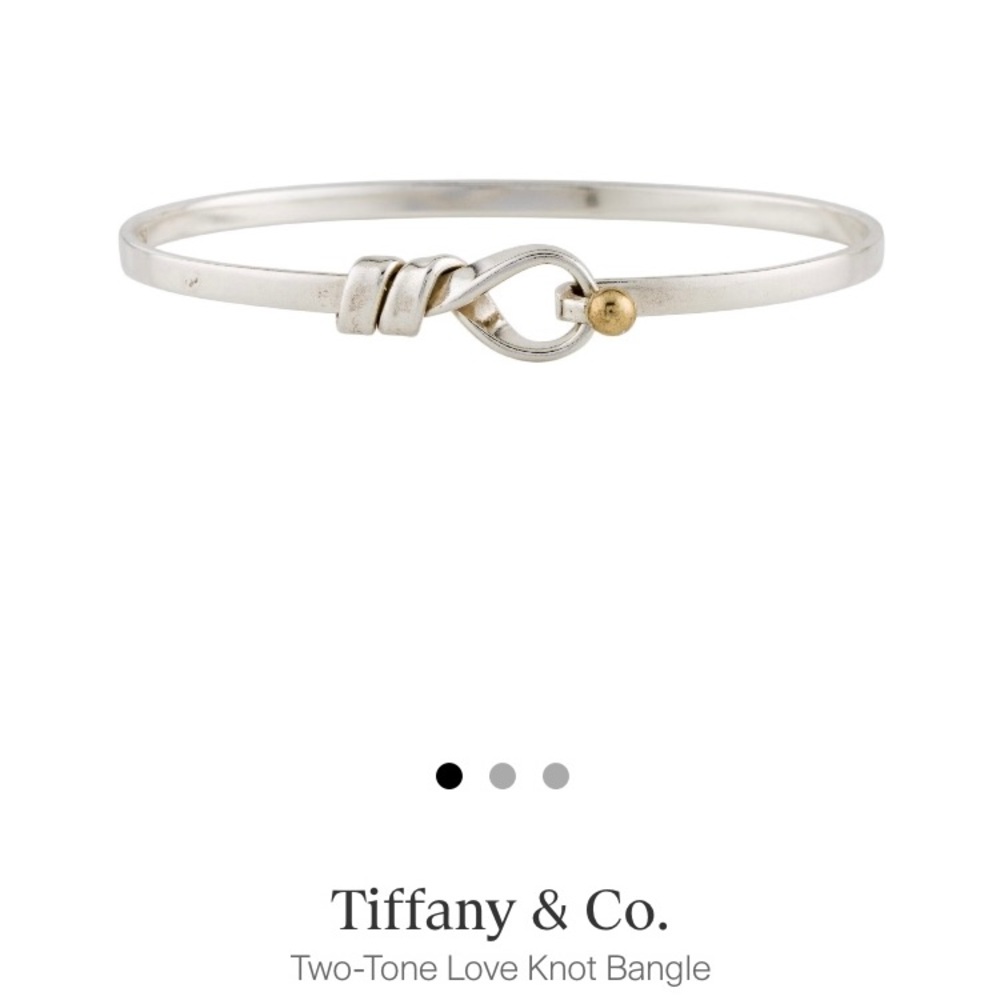 Authentic Tiffany & Co. Love Knot Bangle 925 Sterling Silver & 18K Gold